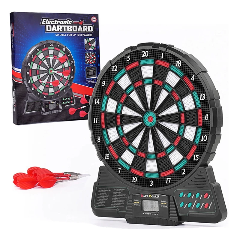 Electronic Dart Board Set LED Scoring Display With 6 Soft Tip Darts 18 built-in games 31x3x36cm